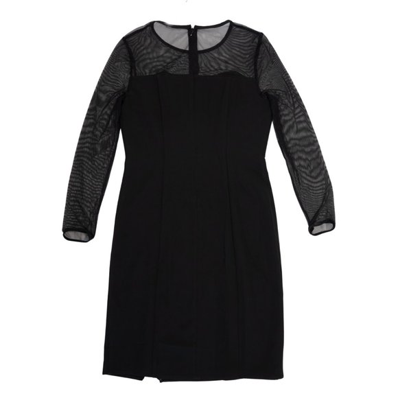 Tahari 3/4 Sleeve Shoulder Mesh Beaded Party/Cocktail MINI Dress Black Sz 6 New - Picture 5 of 8